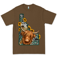 Cacao idaho map long haired cow Premium Tee - Jasminsmagicworld