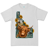 Dove Grey idaho map long haired cow Premium Tee - Jasminsmagicworld