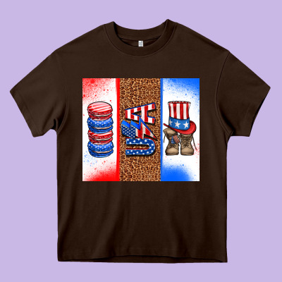 Usa Macaroon And Boots Heavy Core Tee Designed By Adodesignshop