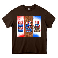 Chocolate Brown usa macaroon and boots Heavy Core Tee - AdoDesignShop