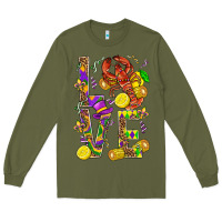 Army Green Love Crawfish Mardi Gras Long Sleeve Tee - BundleAndBundleShop