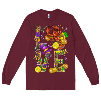 Burgundy Love Crawfish Mardi Gras Long Sleeve Tee - BundleAndBundleShop