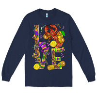 Navy Love Crawfish Mardi Gras Long Sleeve Tee - BundleAndBundleShop