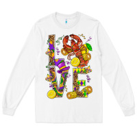 White Love Crawfish Mardi Gras Long Sleeve Tee - BundleAndBundleShop