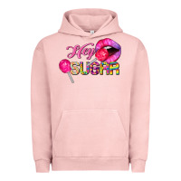 Pigment Salmon hey sugar valentine's day Urban Hoodie - FaDigitalArtStudio