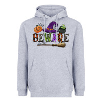 Heather Grey beware Heavyweight Hoodie - CowGirlArtShop