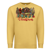 Antique Gold howdy christmas Premium Sweatshirt - CowGirlArtShop