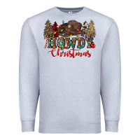 Heather Grey howdy christmas Premium Sweatshirt - CowGirlArtShop