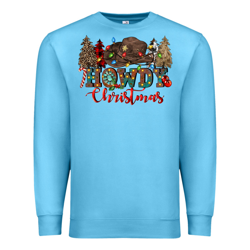 Howdy Christmas Premium Sweatshirt by CowGirlArtShop | Teevron