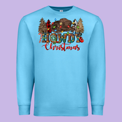 Howdy Christmas Premium Sweatshirt Designed By Cowgirlartshop