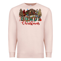 Pale Pink howdy christmas Premium Sweatshirt - CowGirlArtShop