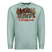 Seafoam howdy christmas Premium Sweatshirt - CowGirlArtShop