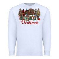 White howdy christmas Premium Sweatshirt - CowGirlArtShop