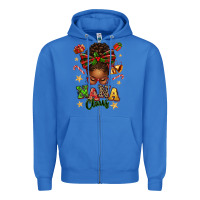 True Royal Nana Claus Afro Messy Bun Zipper Hoodie - texasbilliewilder