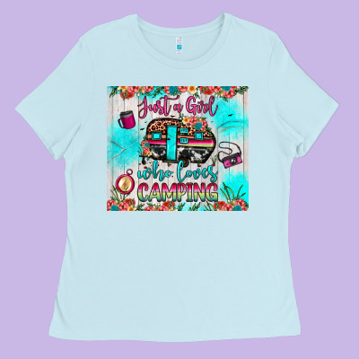 Just A Girl Who Loves Camping Ladies Tee Designed By Jahusdesignshop