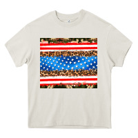 Cream usa camouflage american flag Heavy Core Tee - AdoDesignShop