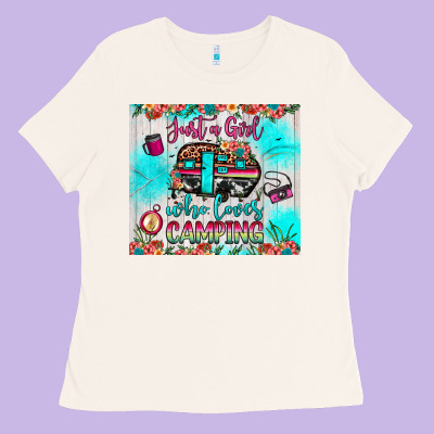 Just A Girl Who Loves Camping Ladies Tee Designed By Jahusdesignshop