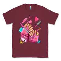 Burgundy pink nail art hand Classic Tee - NancyCooperArtShop