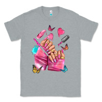 Heather Grey pink nail art hand Classic Tee - NancyCooperArtShop