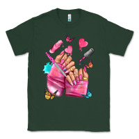 Sports Green pink nail art hand Classic Tee - NancyCooperArtShop