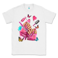 White pink nail art hand Classic Tee - NancyCooperArtShop