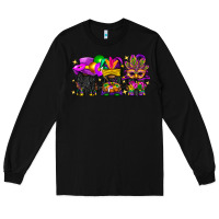 Black Mardi Gras afro gnomies Long Sleeve Tee - BundleAndBundleShop