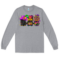 Heather Grey Mardi Gras afro gnomies Long Sleeve Tee - BundleAndBundleShop