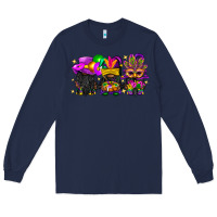 Navy Mardi Gras afro gnomies Long Sleeve Tee - BundleAndBundleShop