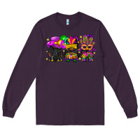 Plum Mardi Gras afro gnomies Long Sleeve Tee - BundleAndBundleShop