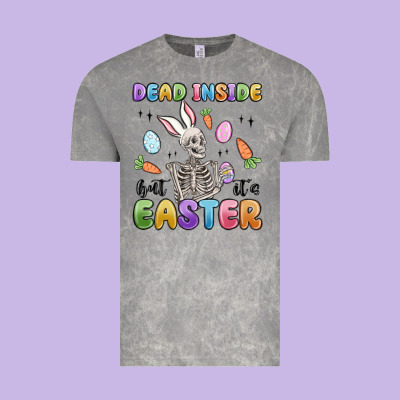 Dead Inside But It's Easter Vintage Tee Designed By Maliassmallbusiness