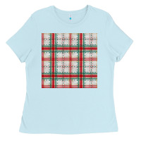 Baby Blue christmas plaid seamless pattern Ladies Tee - BundleAndBundleShop