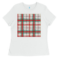 White christmas plaid seamless pattern Ladies Tee - BundleAndBundleShop