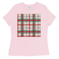 Bubblegum Pink christmas plaid seamless pattern Ladies Tee - BundleAndBundleShop