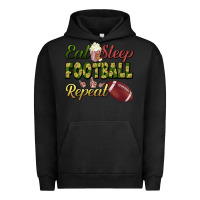 Pigment Black eat sleep football repeat Urban Hoodie - BundleAndBundleShop