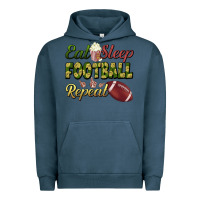Pigment Midnight Navy eat sleep football repeat Urban Hoodie - BundleAndBundleShop