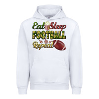 White eat sleep football repeat Urban Hoodie - BundleAndBundleShop