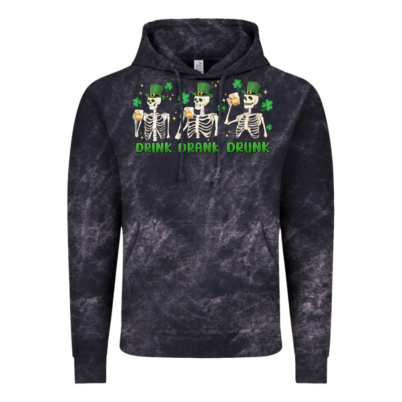 Drink Drank Drunk St. Patricks Day Skeletons Vintage Hoodie by MaliasSmallBusiness | Teevron
