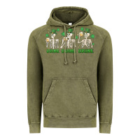 Vintage Olive drink drank drunk st. patricks day skeletons Vintage Hoodie - MaliasSmallBusiness
