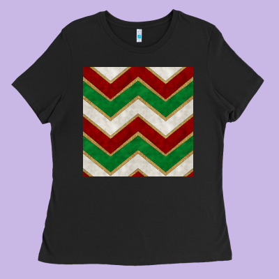 Christmas Stripes Seamless Pattern Ladies Tee Designed By Bundleandbundleshop