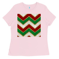 Bubblegum Pink christmas stripes seamless pattern Ladies Tee - BundleAndBundleShop