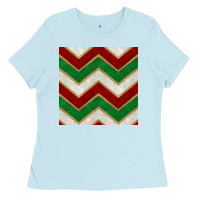 Baby Blue christmas stripes seamless pattern Ladies Tee - BundleAndBundleShop