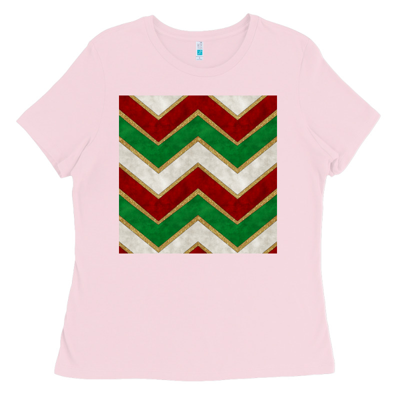 Christmas Stripes Seamless Pattern Ladies Tee by BundleAndBundleShop | Teevron