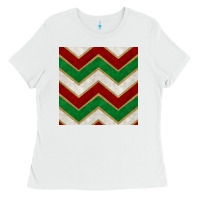 White christmas stripes seamless pattern Ladies Tee - BundleAndBundleShop