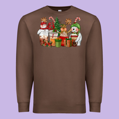 Christmas Polar Bear Reindeer And Snowman Coffee C Premium Sweatshirt Designed By Cowgirlartshop