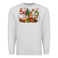 Dove Grey christmas polar bear reindeer and snowman coffee c Premium Sweatshirt - CowGirlArtShop