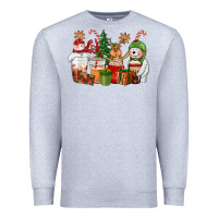 Heather Grey christmas polar bear reindeer and snowman coffee c Premium Sweatshirt - CowGirlArtShop