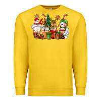 Lemon christmas polar bear reindeer and snowman coffee c Premium Sweatshirt - CowGirlArtShop