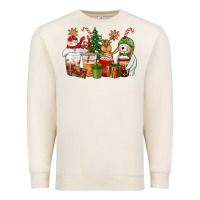 Sandshell christmas polar bear reindeer and snowman coffee c Premium Sweatshirt - CowGirlArtShop