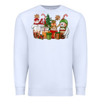 White christmas polar bear reindeer and snowman coffee c Premium Sweatshirt - CowGirlArtShop