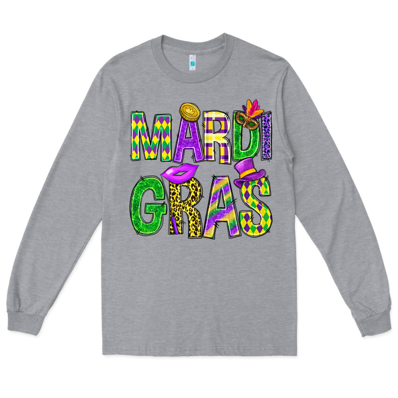 Mardi Gras Carnaval Mask With Fleur De Lis Long Sleeve Tee by BundleAndBundleShop | Teevron